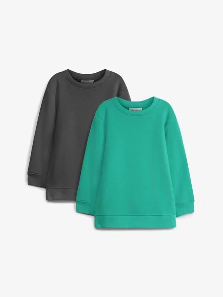 Bluza z miękkiego materiału z bawełną 2 szt. zielona