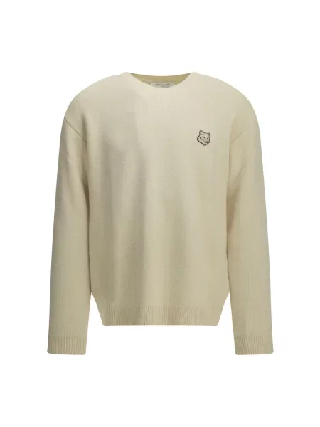 Sweter Maison Kitsune wełniany biały