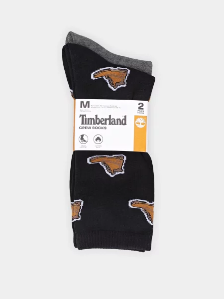 Timberland All-Over Boot Print Crew Набір шкарпеток Унісекс Бавовна/поліестер чорний