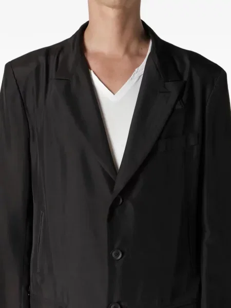 Μεταξωτό κοστούμι μονόστομος σύνολο Yohji Yamamoto μαύρο