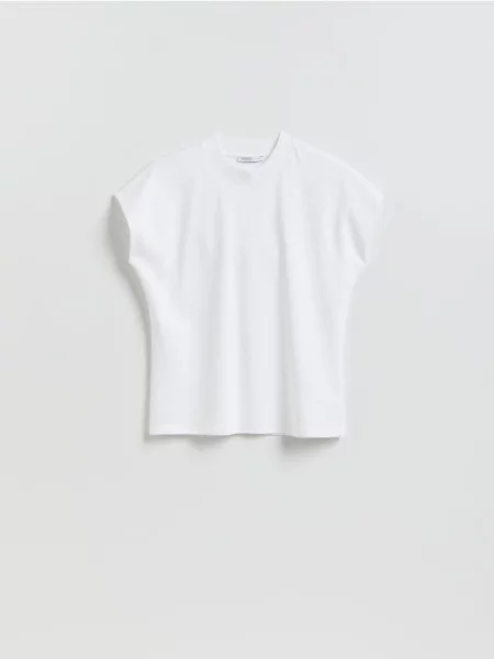 Reserved Tricou cu mâneci raglan alb