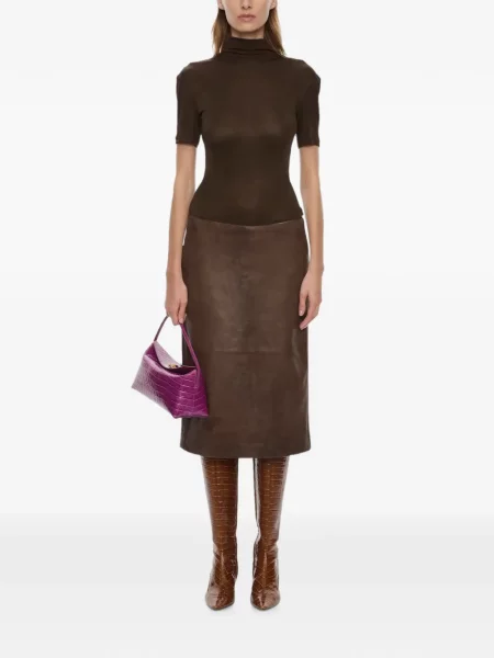 Rochie midi Christopher Esber din piele maro