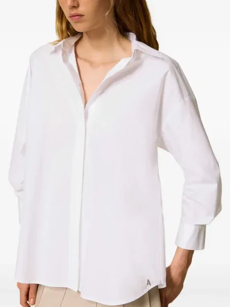 Cămașă Twinset din poplin alb