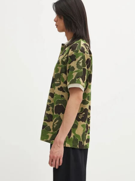 Πόλο A Bathing Ape Camo Pile Jacquard πράσινο