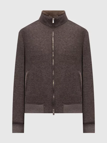 Куртка з кашеміром Enrico Mandelli коричнева