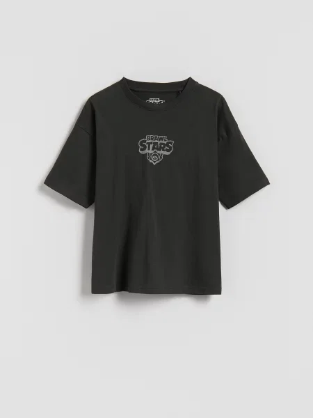 Reserved Tričko s potiskem Brawl Stars černý