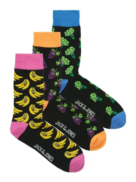 JACK & JONES Nogavice JACVEGGIE rumena / roza črna