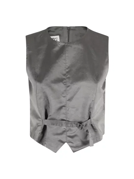 Satynowy top Mm6 Maison Margiela szary
