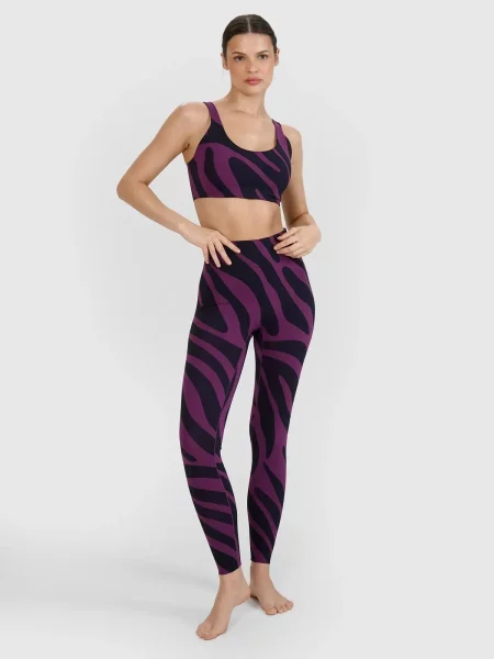 LEGGINSY 4F DO JOGI SZYBKOSCHNĄCE fioletowy