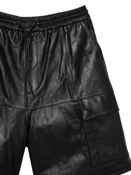 Pantaloni scurți cargo Juun.j din piele negru