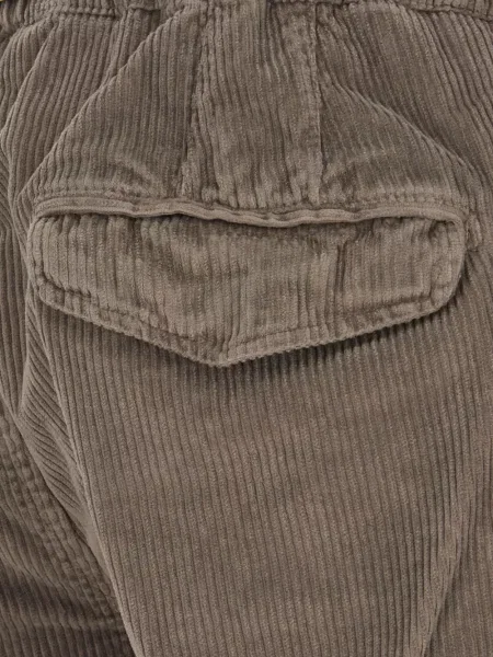 Pantaloni cargo White Sand de catifea cord alb