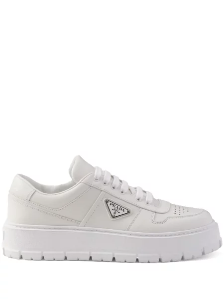 Sneakerși Prada din piele alb