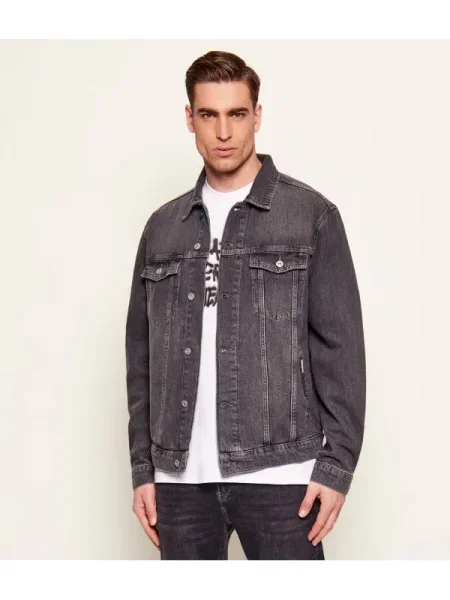 Karl Lagerfeld Jeans Farmer kabát | Longline Fit fekete