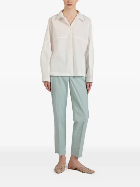 Pantaloni Slowear din poplin verde