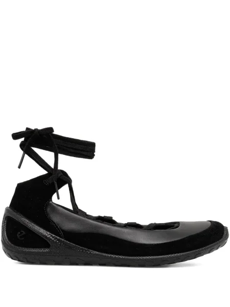 Balerini Ecco cu șireturi din dantelă negru