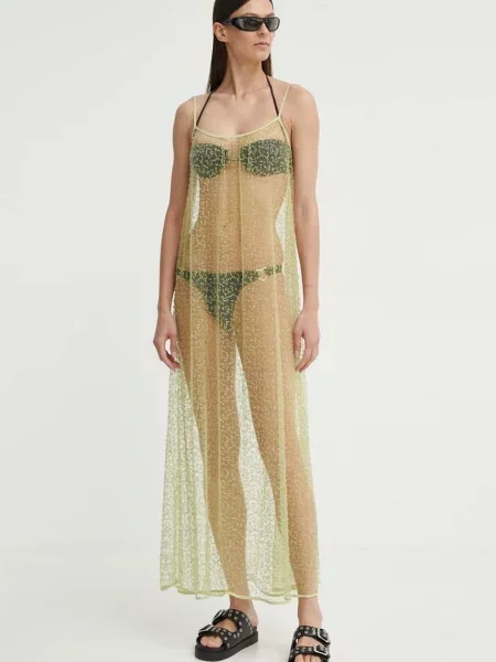 Samsoe Samsoe rochie SAMALLY maxi drept verde