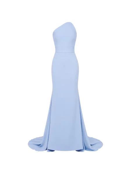 Rochie maxi Solace London cu un umăr gol albastru