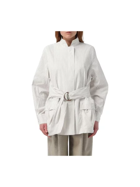 Wielobarwność kurtka Fendi w paski biała