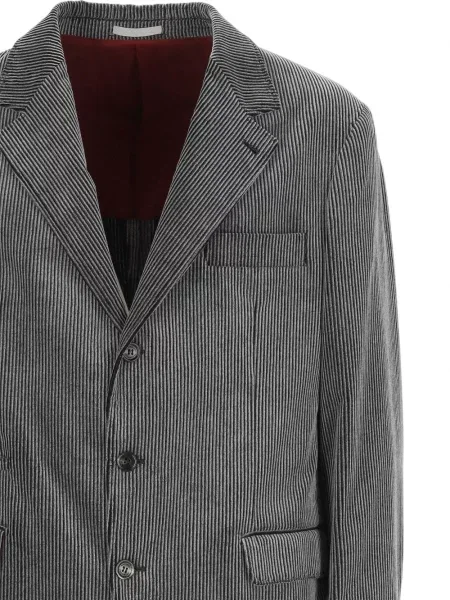 Sacou Brunello Cucinelli de catifea cord gri