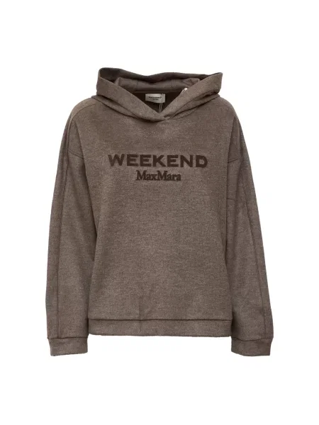 Bluza z kapturem Weekend Max Mara z kapturem brązowa
