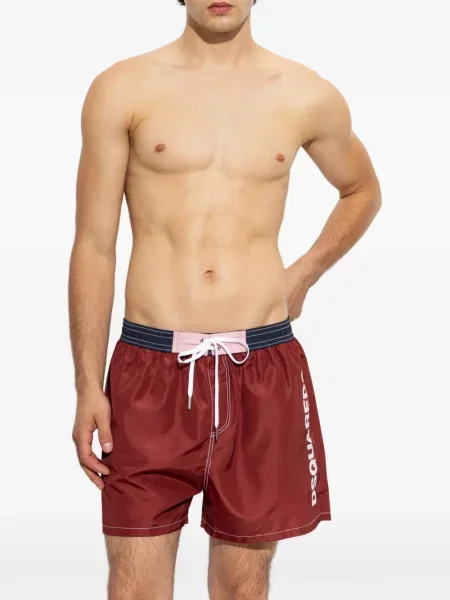 Slip de baie Dsquared2 cu imagine roșu