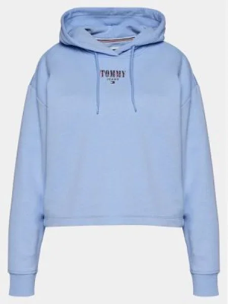 Tommy Jeans Bluză Essential Logo celest albastru