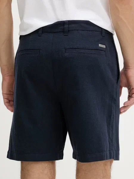 Armani Exchange szorty z lnem granatowe