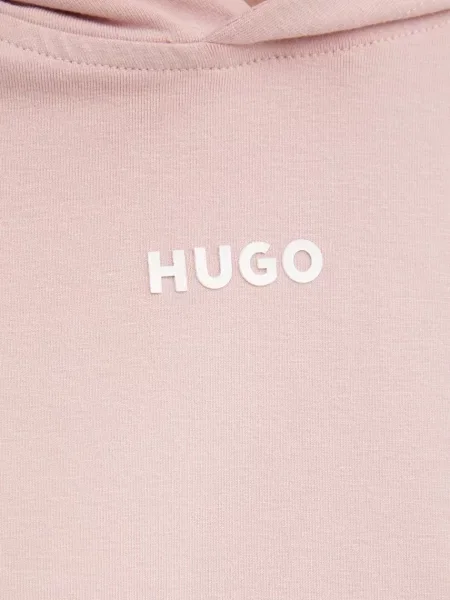 Однотонный свитер Hugo с капюшоном розовый
