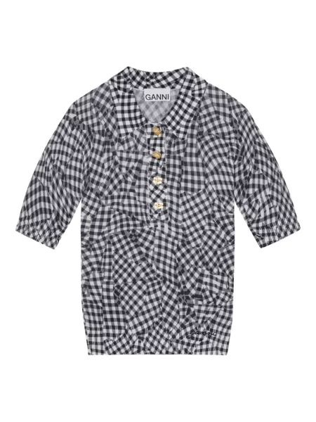 Top Ganni żakardowy czarny