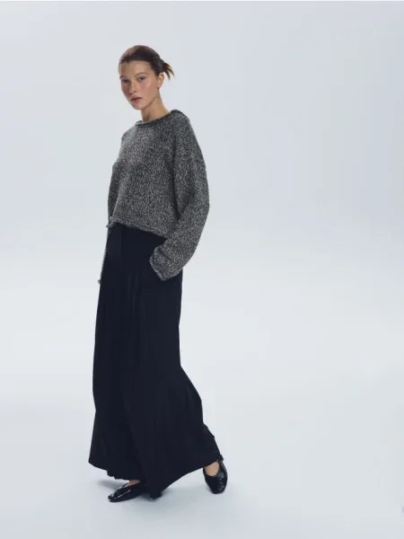 Reserved Pulover cu legare la spate gri-închis gri