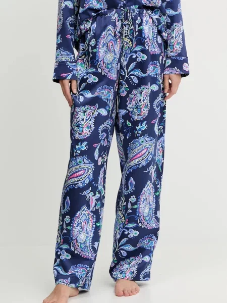 Pyžamo Lauren Ralph Lauren saténové modrá