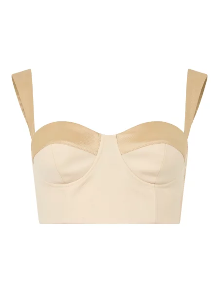 Krótki top Moschino wełniany beżowy