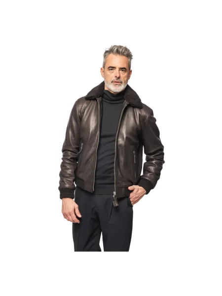 Kurtka skórzana The Jack Leathers brązowa
