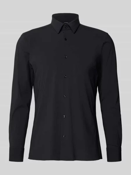 Koszula biznesowa o kroju slim fit z kołnierzykiem typu kent model P-HANK-S' Boss czarna
