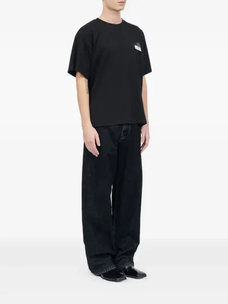 Raštuotas marškinėliai Mm6 Maison Margiela juoda