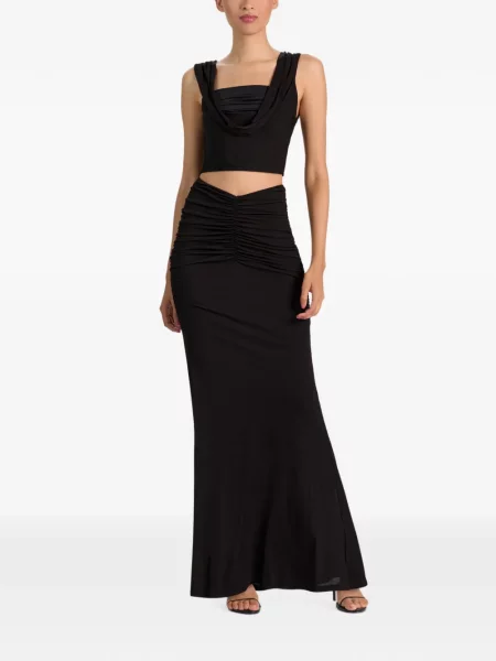 Fusta maxi Alice + Olivia cu volane negru