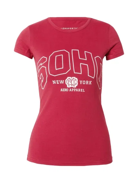 AÉROPOSTALE Tricou SOHO roșu cranberry alb