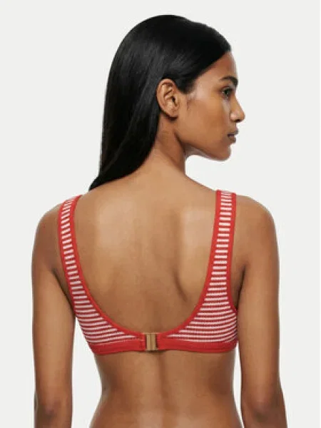 Seafolly Melltartós bikini felső női Zip Front piros