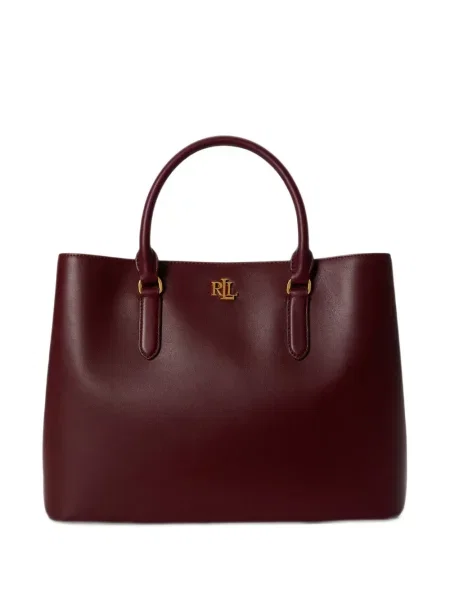 Geantă shopper Lauren Ralph Lauren din piele cu autograf roșu