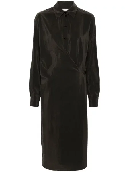 Rochie tip cămașă Lemaire până la genunchi maro