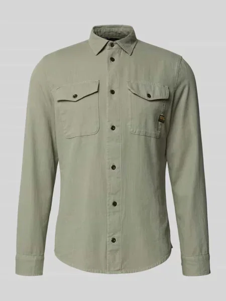 Koszula casualowa o kroju slim fit z naszywką z logo model Marine' G-star zielona
