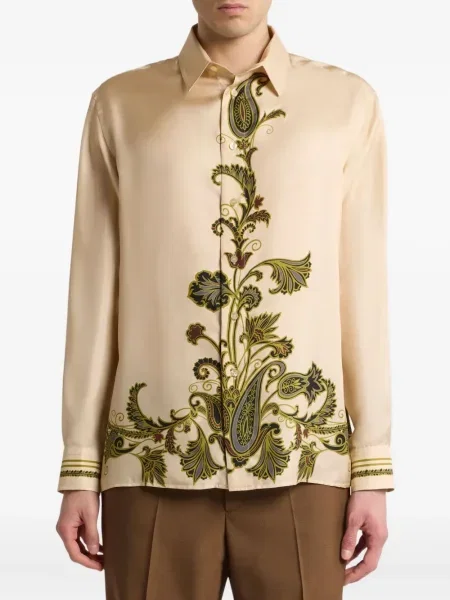 Cămașă Etro de mătase cu imagine cu model paisley