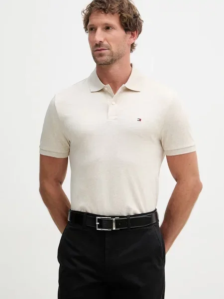Tricou polo Tommy Hilfiger bej