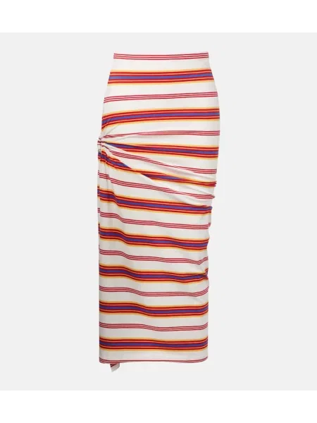 Fusta maxi Rabanne cu dungi roșu