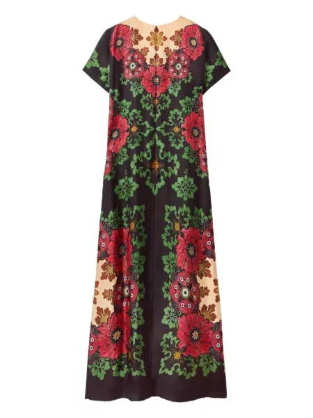 Rochie midi La Doublej cu model floral cu imagine până la genunchi roșu