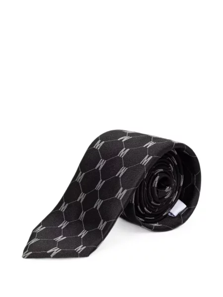 Cravată Moschino cu imagine cu imprimeu geometric negru