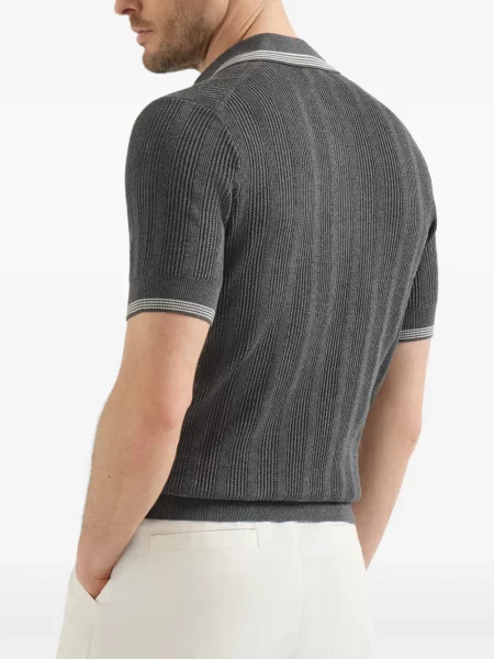 Πλεκτό polo Brunello Cucinelli γκρι