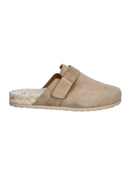 Manebi klapki zamszowe Hamptons Clog Mules W B0 beżowy