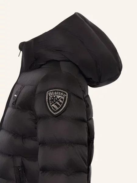 Blauer Kurtka Puchowa schwarz czarna