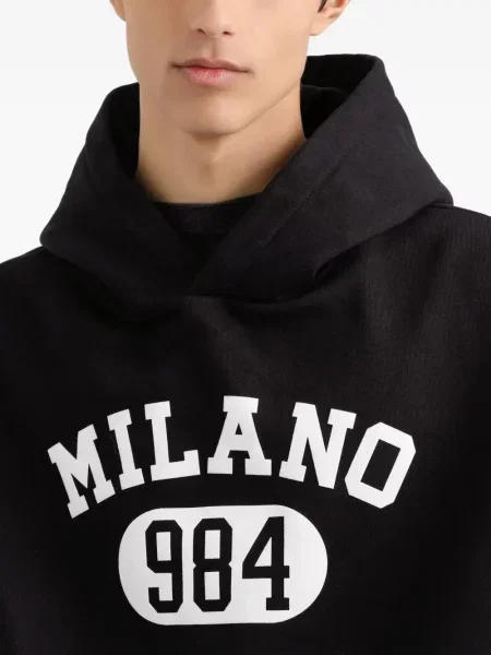 Hanorac cu glugă Dolce & Gabbana cu imagine negru